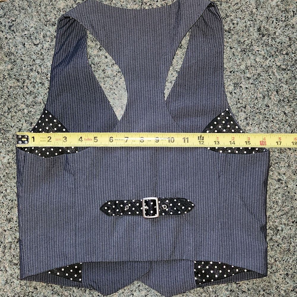 Star City Grey Striped Vest Kids Size M Polyester Rayon - Picture 3 of 8